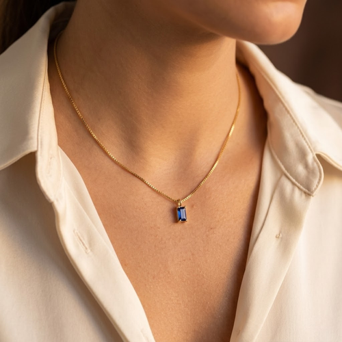 Blue Stone Pendant Necklace
