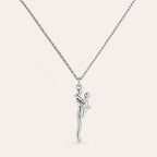 Mother and child pendant in silver on a fine silver chain