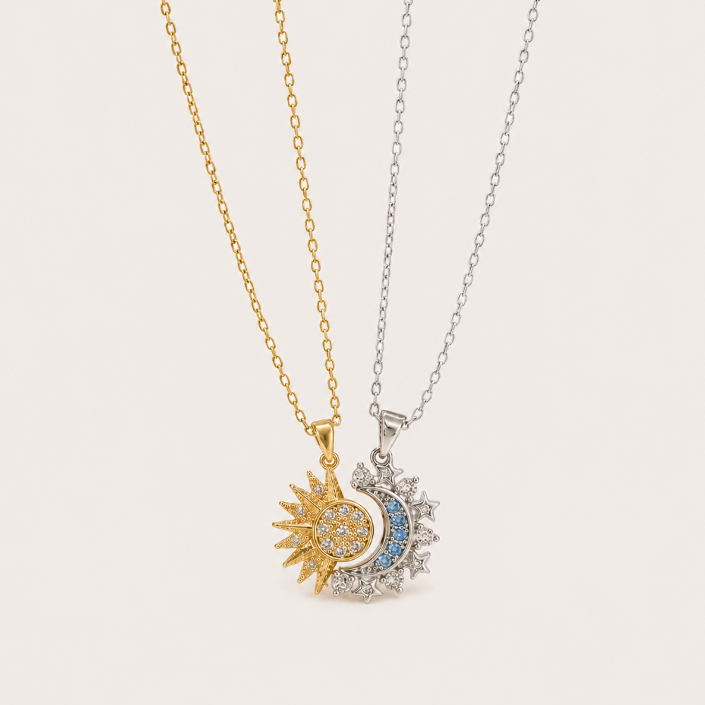 Sun and Moon Necklace Set