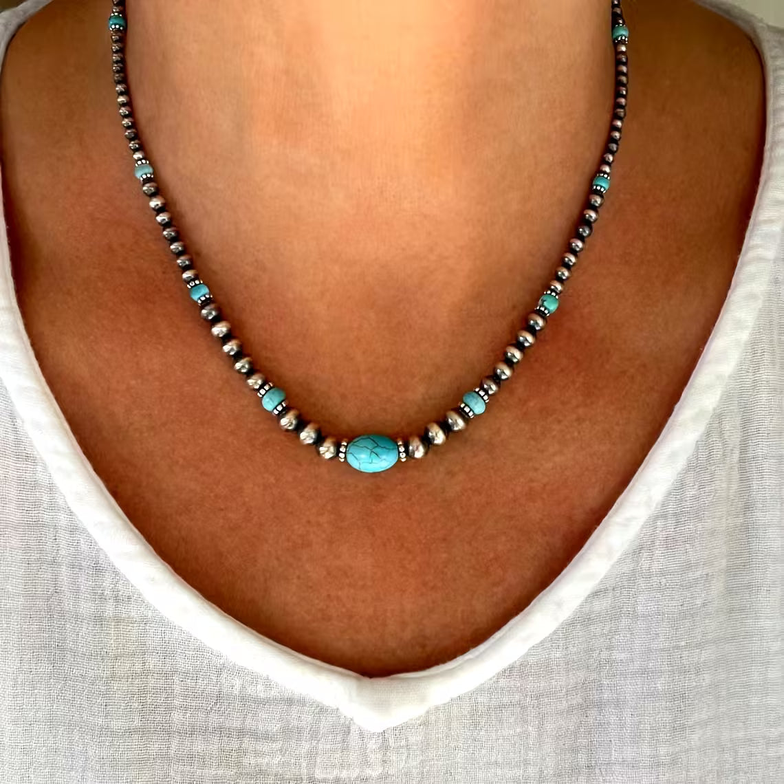 Turquoise Bead Necklace