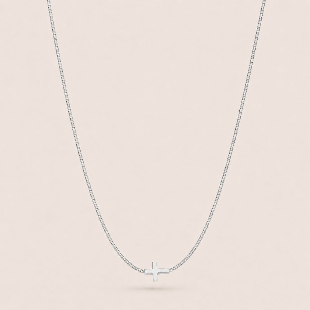 Sideways Cross Necklace, view 3