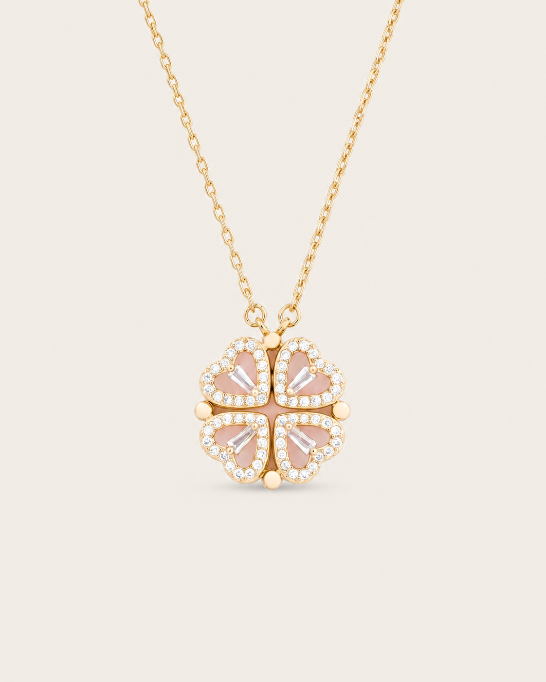 Four Heart Clover Necklace
