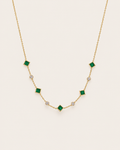 Green Stone Station Necklace