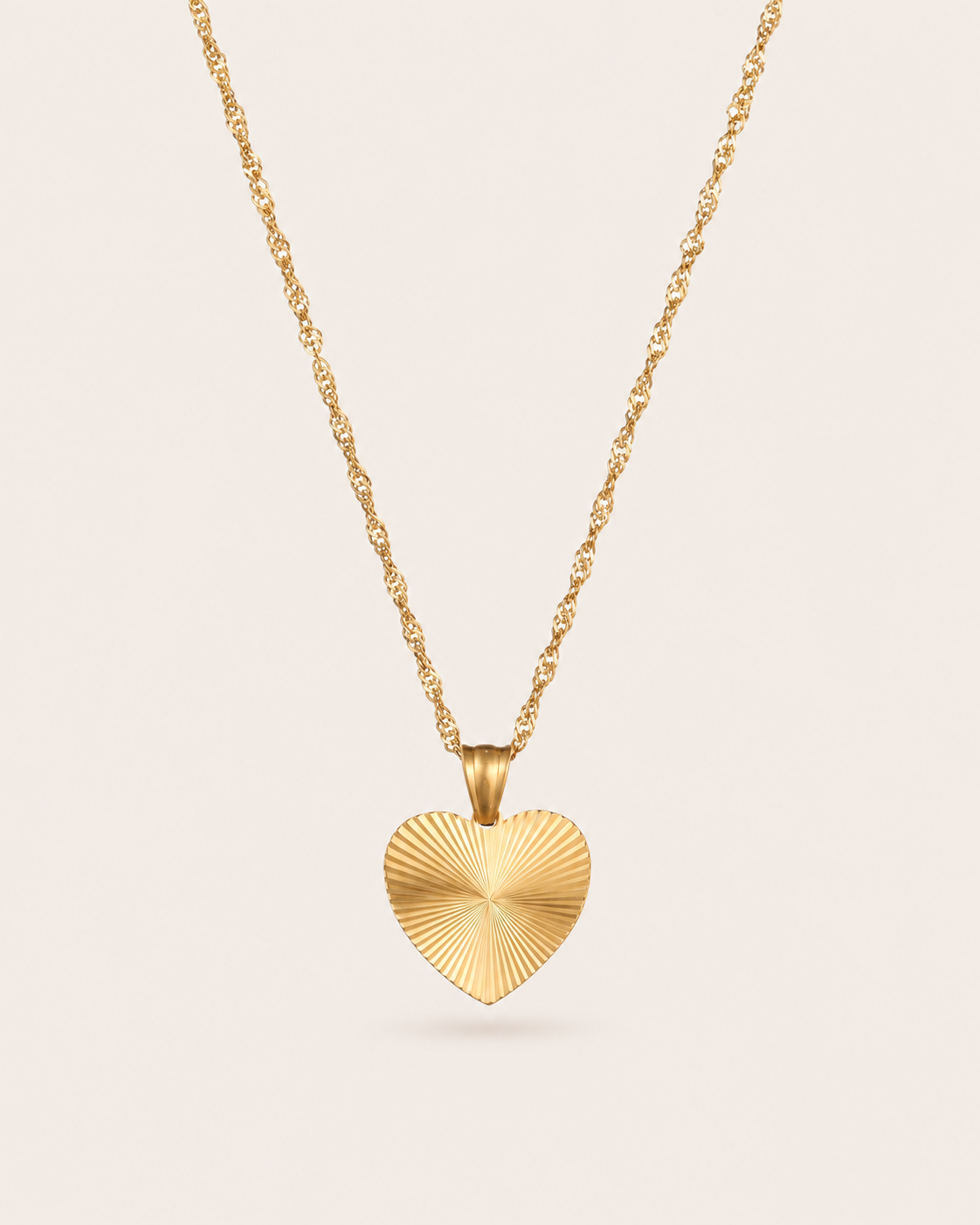 Fluted Heart Necklace