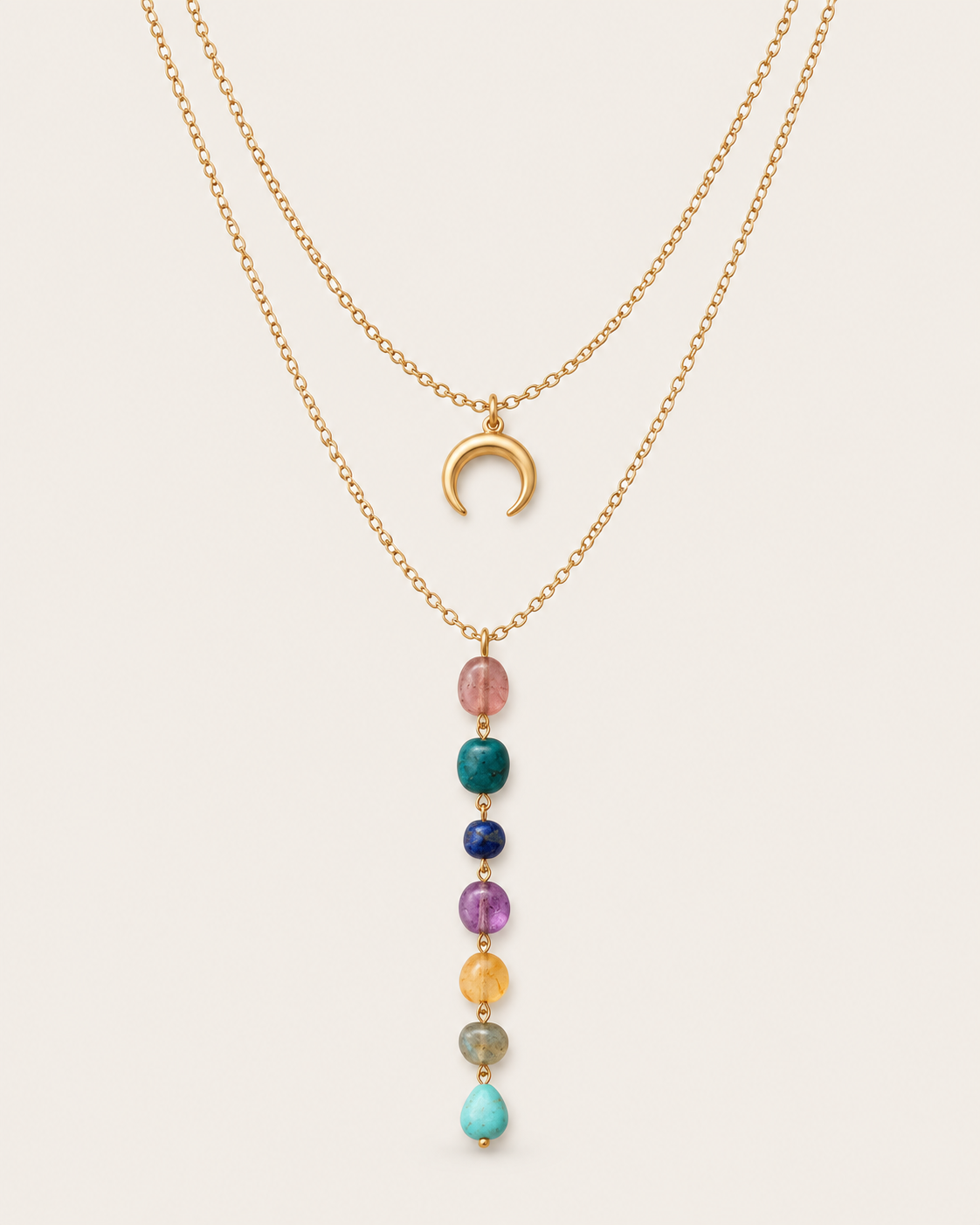 Seven Stone Drop Necklace
