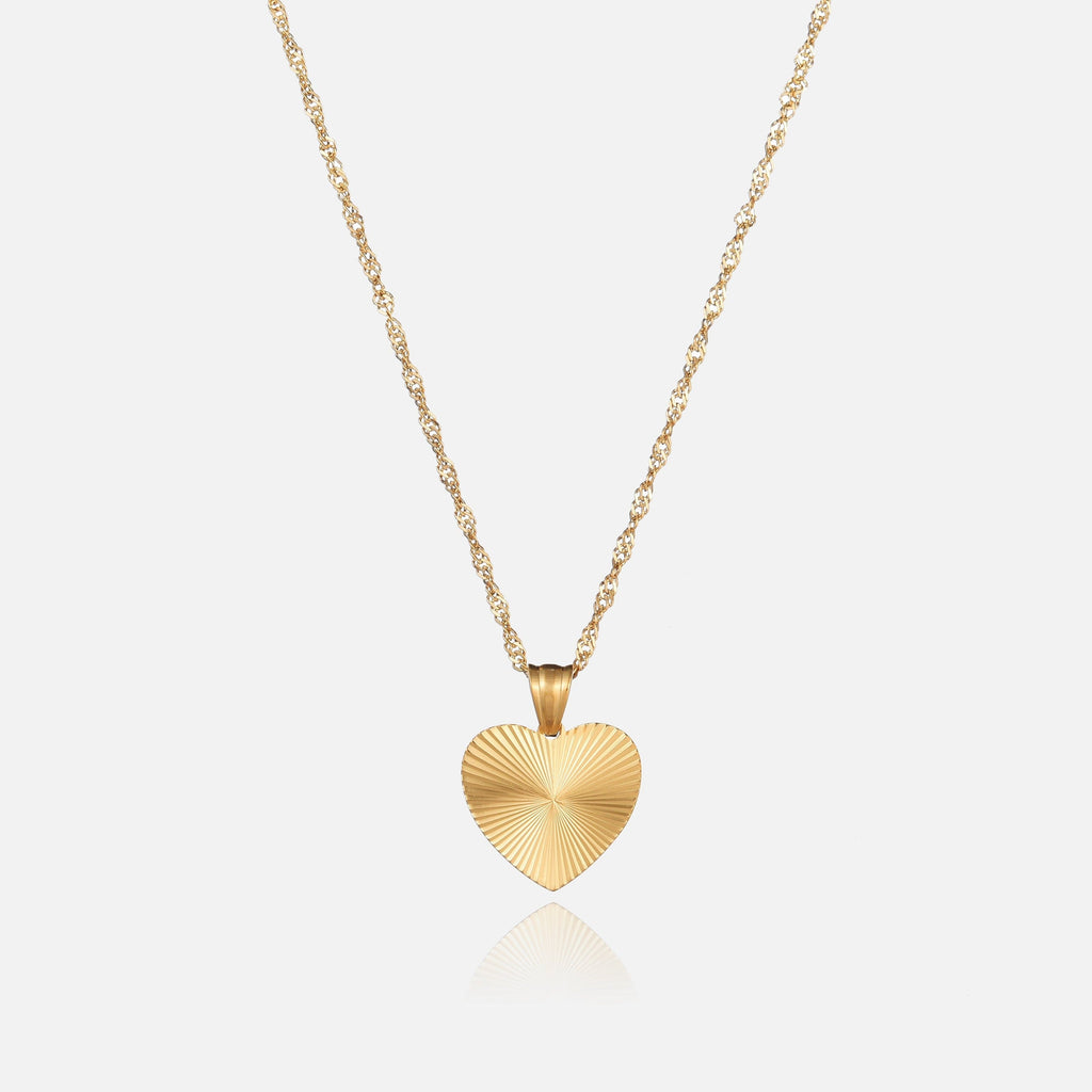 Fluted Heart Necklace