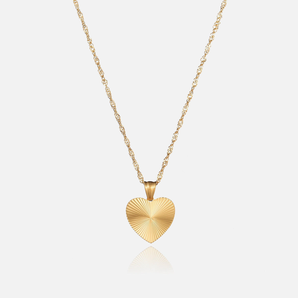 Fluted Heart Necklace