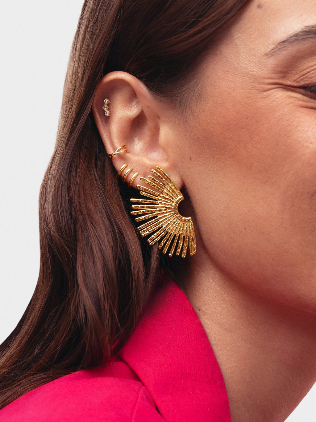 Sunburst Fan Studs, view 7