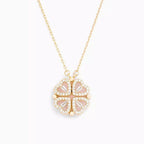 Four heart clover pendant in gold on a fine chain