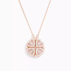 Four heart clover pendant in rose gold on a fine chain