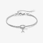 Initial knot bracelet in silver with the letter A