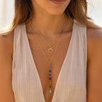 Seven Stone Drop Necklace, view 2