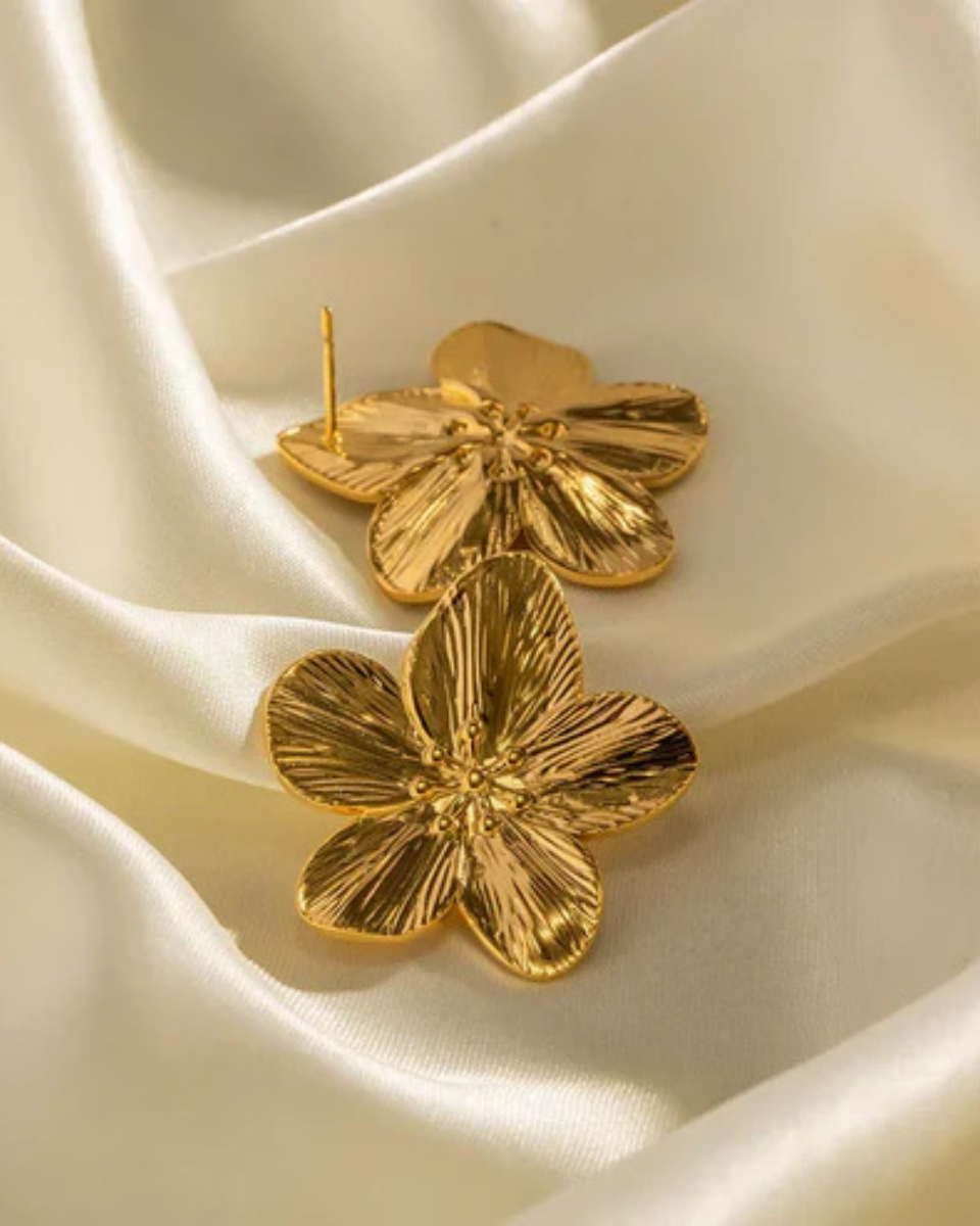 Textured Flower Studs, view 2