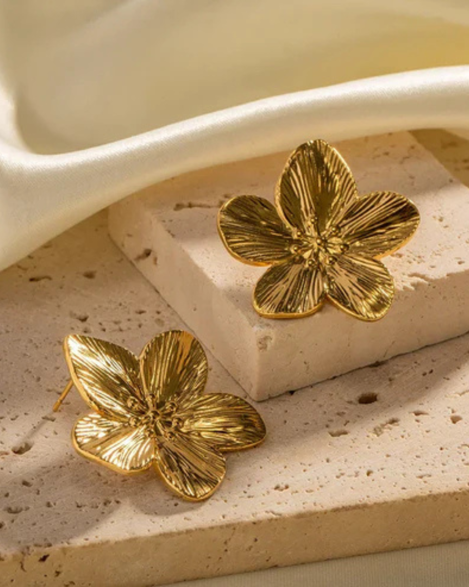 Textured Flower Studs, view 3