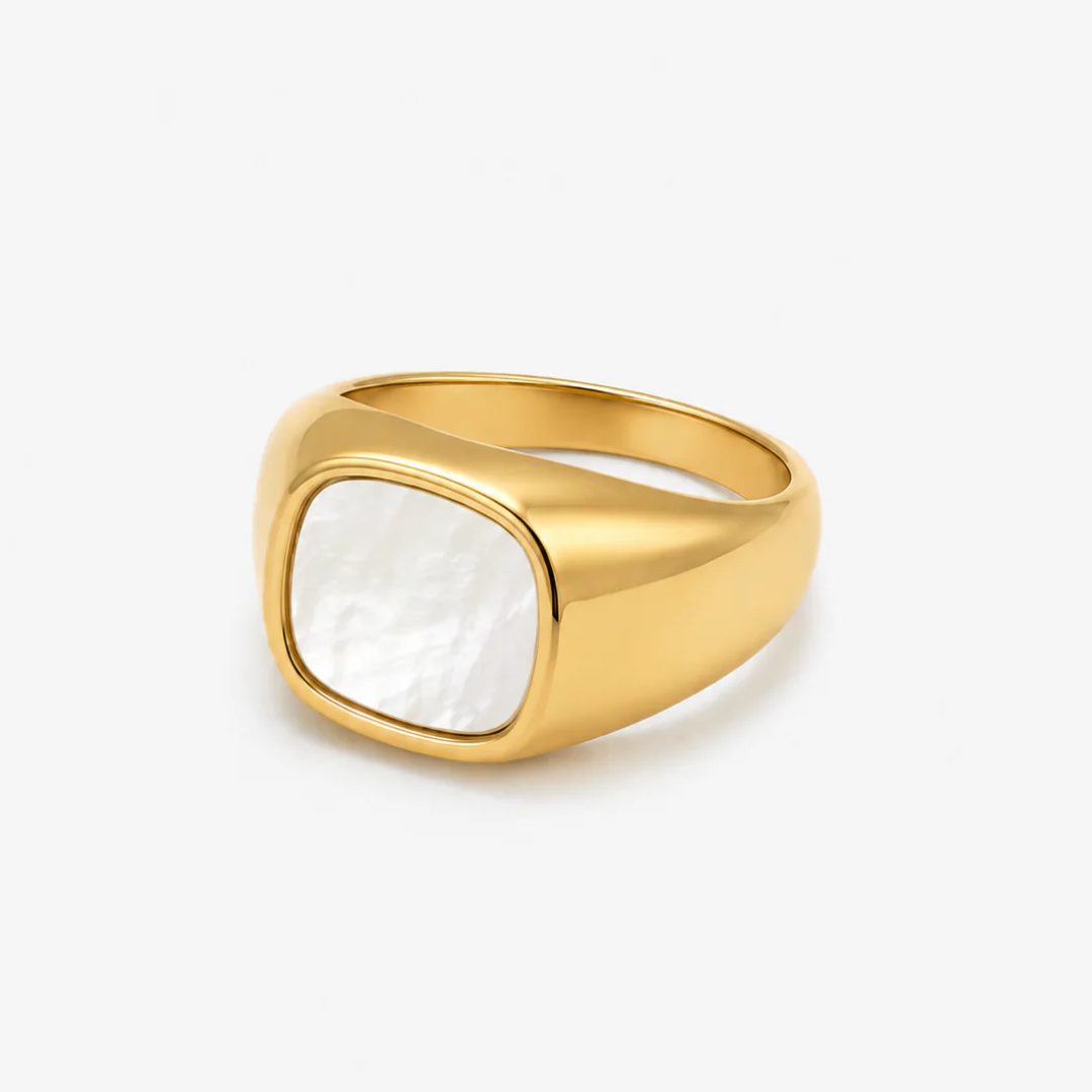 Mother of Pearl Signet Ring