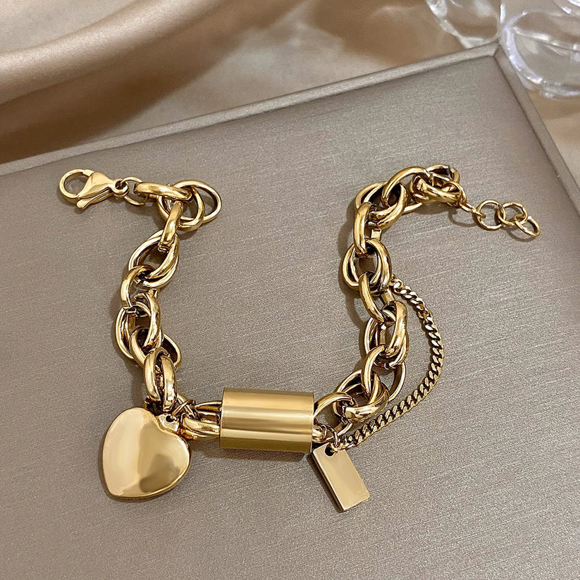 Chunky Heart Bracelet, view 4