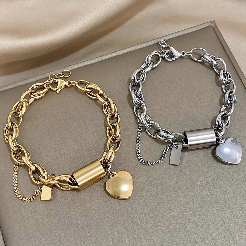 Chunky Heart Bracelet, view 3