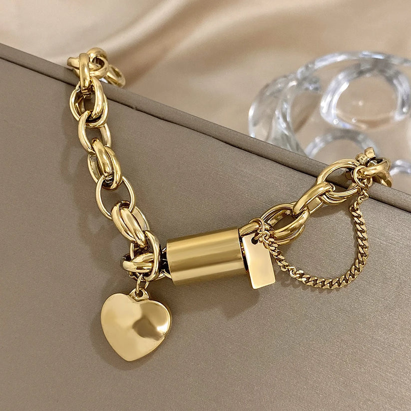 Chunky Heart Bracelet, view 5