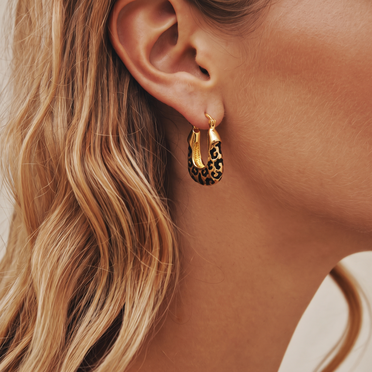 Leopard Print Hoops