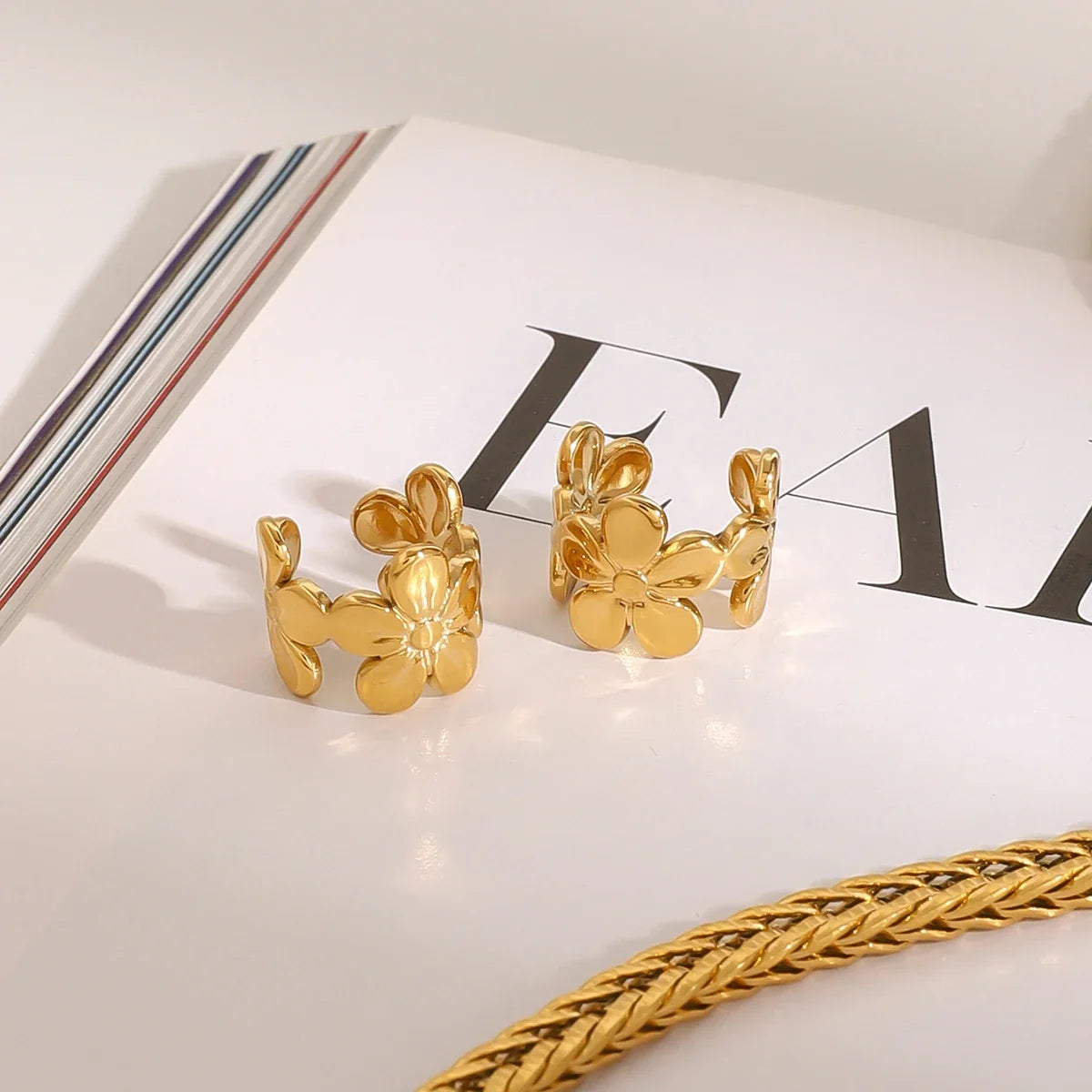 Flower Ear Cuffs, view 3