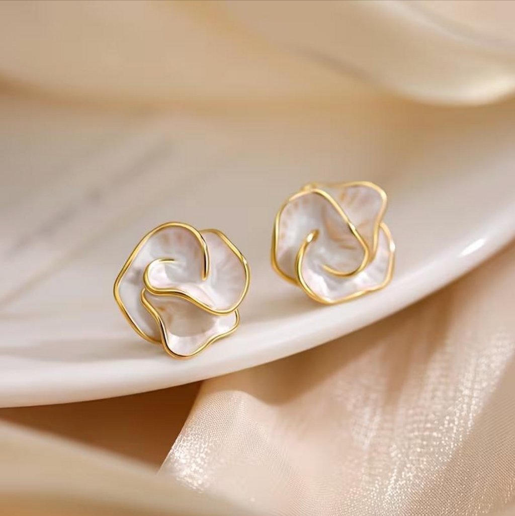 Clear Petal Studs, view 6