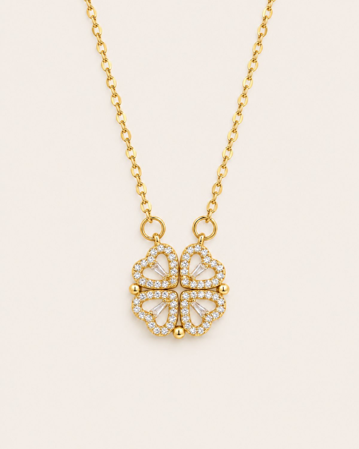 Four Heart Clover Necklace