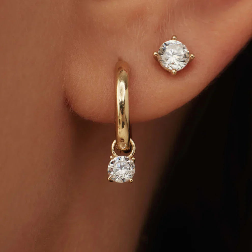 Crystal Hoop Stud Set