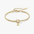 Initial knot bracelet in gold with the letter A