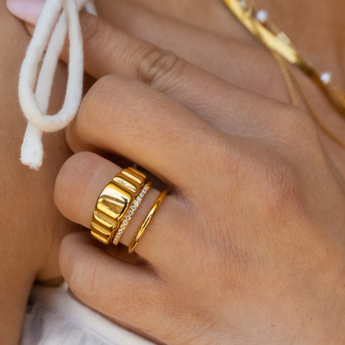 Ridged Band Ring, view 3
