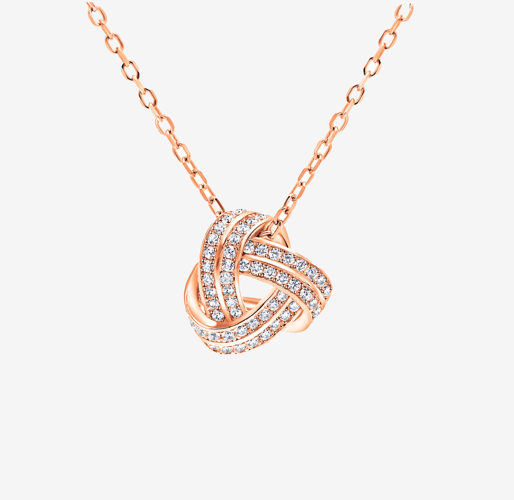 Love knot necklace in rose gold